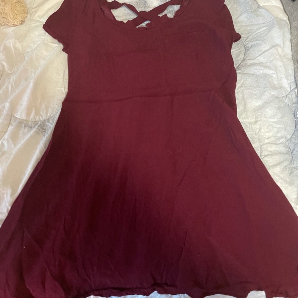 Cute short burgundy dress